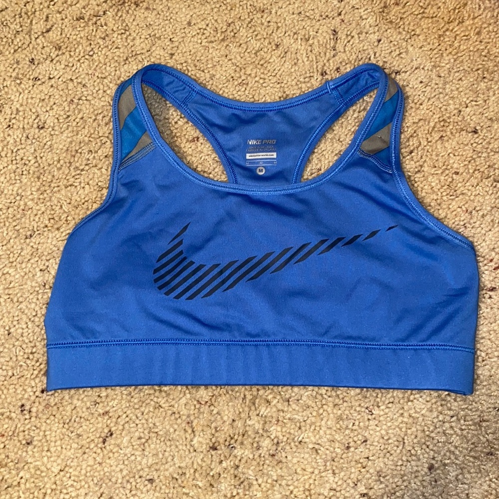 BLUE NIKE PRO SPORTS BRA